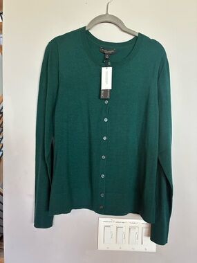 Banana Republic Teal Merino Wool Button-Front Cardigan